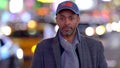 Afro-American Man in the streets of New York at Times Square - street photography Royalty Free Stock Photo