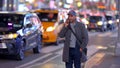 Afro-American Man in the streets of New York at Times Square - street photography Royalty Free Stock Photo