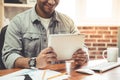 Afro American man working Royalty Free Stock Photo