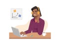 Afro american online customer service support worker