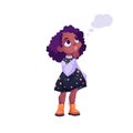 Afro american puzzled kid girl searching answers