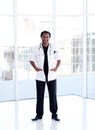 Afro-American smiling doctor isolated Royalty Free Stock Photo