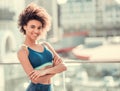 Afro American sports woman Royalty Free Stock Photo