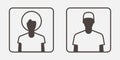Afro american user icon vector. People head avatar illustration. Man and woman face sign for web design or mobile app Royalty Free Stock Photo