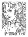Afro American Woman Candy Adult Coloring