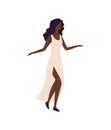 Afro-American Woman Dance, Long Sexy White Dress