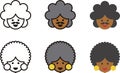 Afro-American woman and man icons Royalty Free Stock Photo