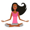 Afro - american woman in yoga lotus pose Royalty Free Stock Photo