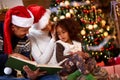 Afro American young family having Christmas moments