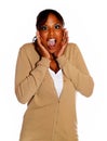 Afro-american young woman screaming at you Royalty Free Stock Photo