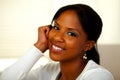 Afro-american young woman smiling at you Royalty Free Stock Photo