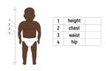 Afro Baby body measurements for tailoring and sewing Royalty Free Stock Photo