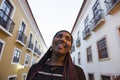 Sao Luis do Maranhao, Maranhao, Brazil - May 18, 2016: Smiling Afro Brazilian woma