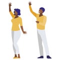 afro business couple avatars characters