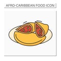 Afro-Caribbean food color icon