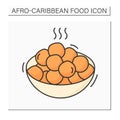 Afro-Caribbean food color icon