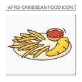 Afro-Caribbean food color icon