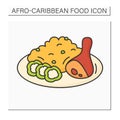 Afro-Caribbean food color icon