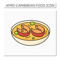 Afro-Caribbean food color icon