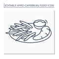 Afro-Caribbean food line icon