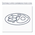 Afro-Caribbean food line icon