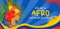 Afro-Colombian Day in Colombia in Spanish. Horizontal banner in bright colors travel concept to colombia