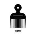 Afro comb icon isolated on white background