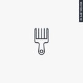 Afro comb, linear style sign for mobile concept and web design