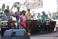 Afro Cuban Dance Ensemble playing music on stage Royalty Free Stock Photo