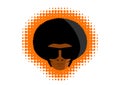 Afro disco man head graphic