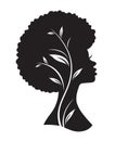 Black African American Woman with Afro Hairstyle Royalty Free Stock Photo