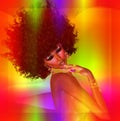 Afro Girl,Abstract Background Royalty Free Stock Photo