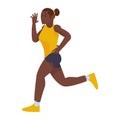 afro girl athlete running