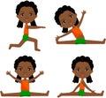 Afro girl with dreadlocks doin morning work-out