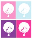 Afro girl in four different color