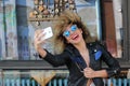 Afro girl with sunglasses posing Royalty Free Stock Photo