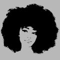 Afro hair girl. Cute Black woman portrait. African woman beauty face, sketch Royalty Free Stock Photo