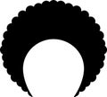 Afro hair icon on white background. Curly head sign. Afro hair symbol. flat style