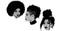 Afro hair woman. Black fashion girl illustration Royalty Free Stock Photo