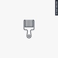 Afro hairbrush, linear style sign for mobile concept and web design