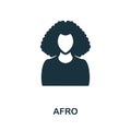 Afro icon. Monochrome sign from hairdresser collection. Creative Afro icon illustration for web design, infographics and