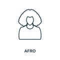 Afro icon. Line element from hairdresser collection. Linear Afro icon sign for web design, infographics and more.