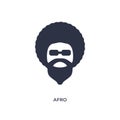 afro icon on white background. Simple element illustration from discotheque concept