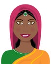 Afro Indian Woman with Traditional Dress Royalty Free Stock Photo