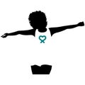 Afro, lady, woman, girl, ribbon, awareness, breast cancer svg, cervical cancer svg, ovarian cancer svg, uterine cancer svg, brain
