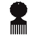 Afro pick icon on white background. afro hairbrush sign. afro comb symbol. flat style