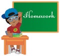 Afro pupil and homework