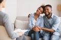 Afro Spouses Hugging Happily After Reconciling On Marital Counseling Royalty Free Stock Photo