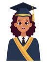 afro woman graduate character