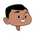 Afro young man head avatar character